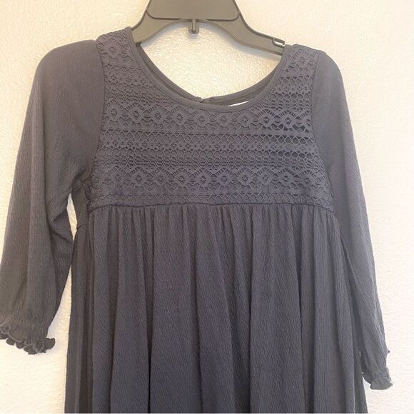 Old Navy 3/4 long Sleeve Jersey oversized stretchy crocheted dark gray dress M8 - Picture 2 of 8